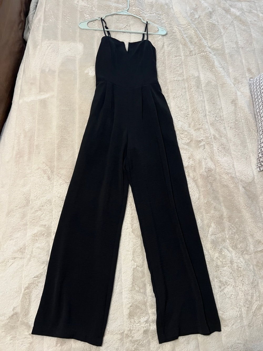 Monteau Black Wide-Leg Spaghetti Strap Jumpsuit